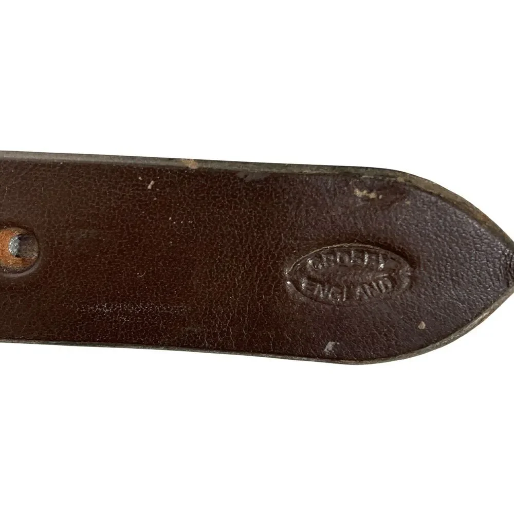 NWT 2 Crosby England Saddlery Brown Leather Belts 54‎ 3/4 x 1 inch Miller's VTG